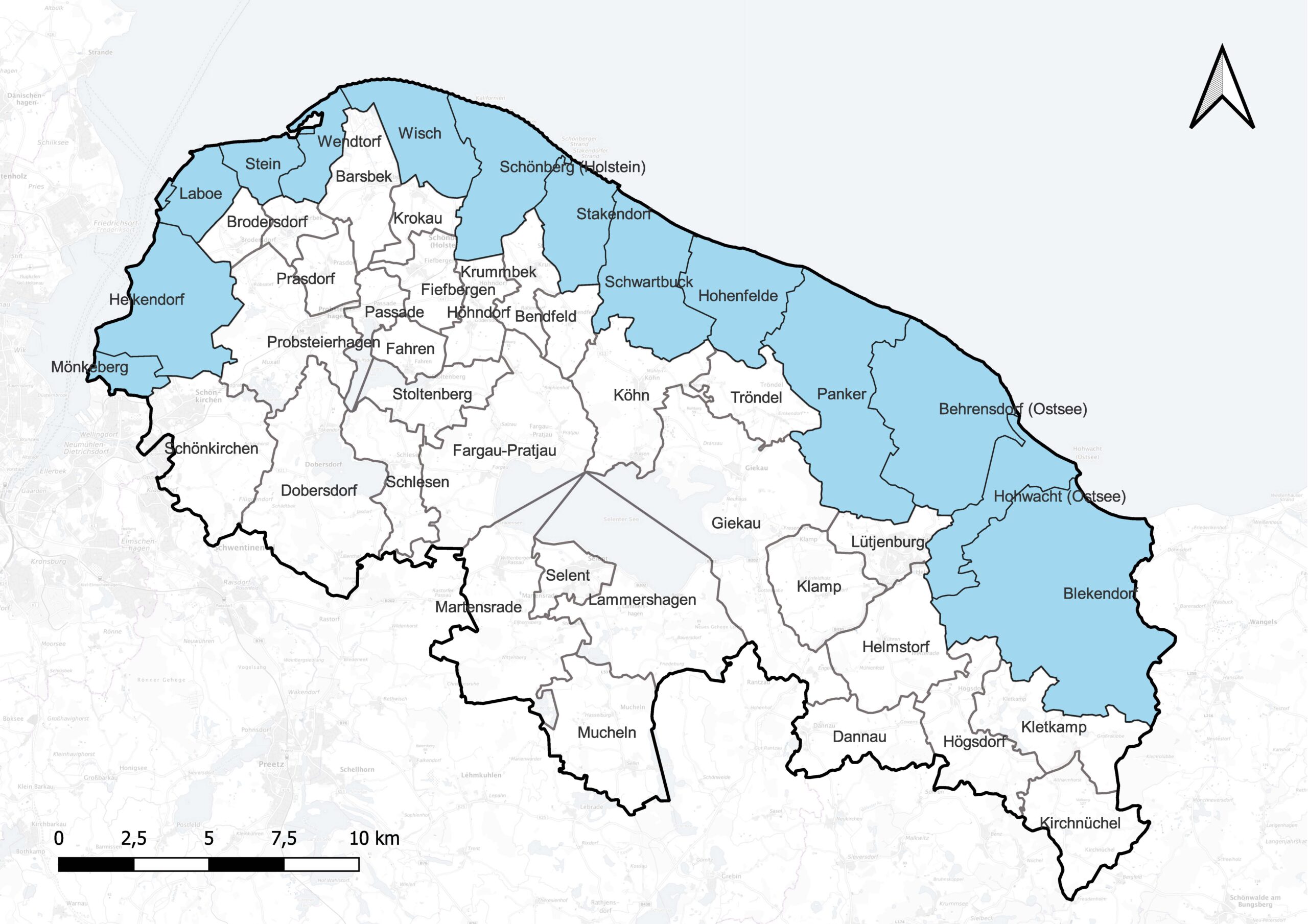 220701 Gebieteskulisse Ostseeküste Fischer_Gemeinden 1_250000